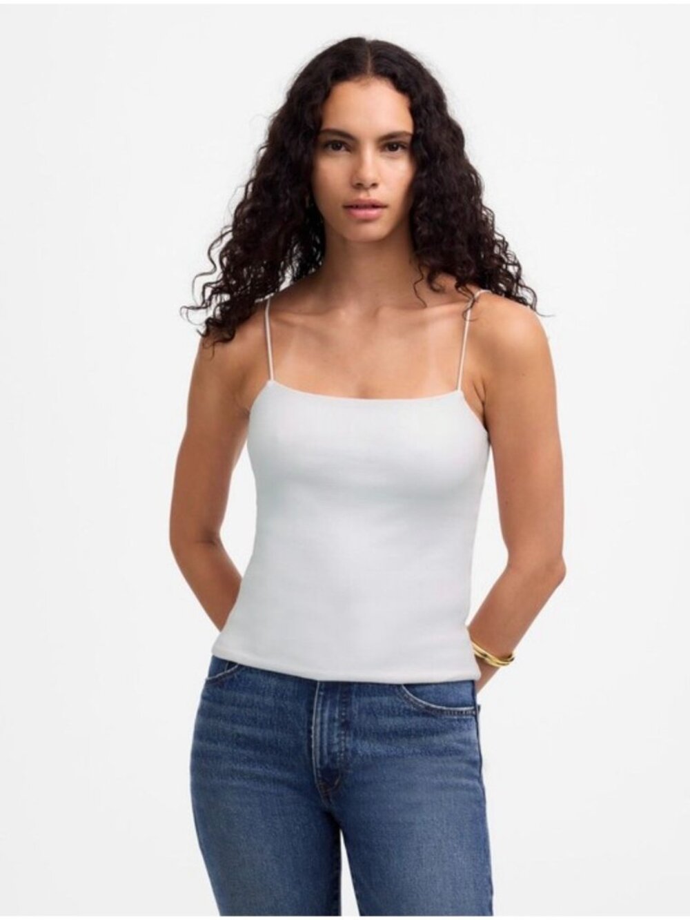 NWT Madewell White Squareneck Tank Top - Size: Medium